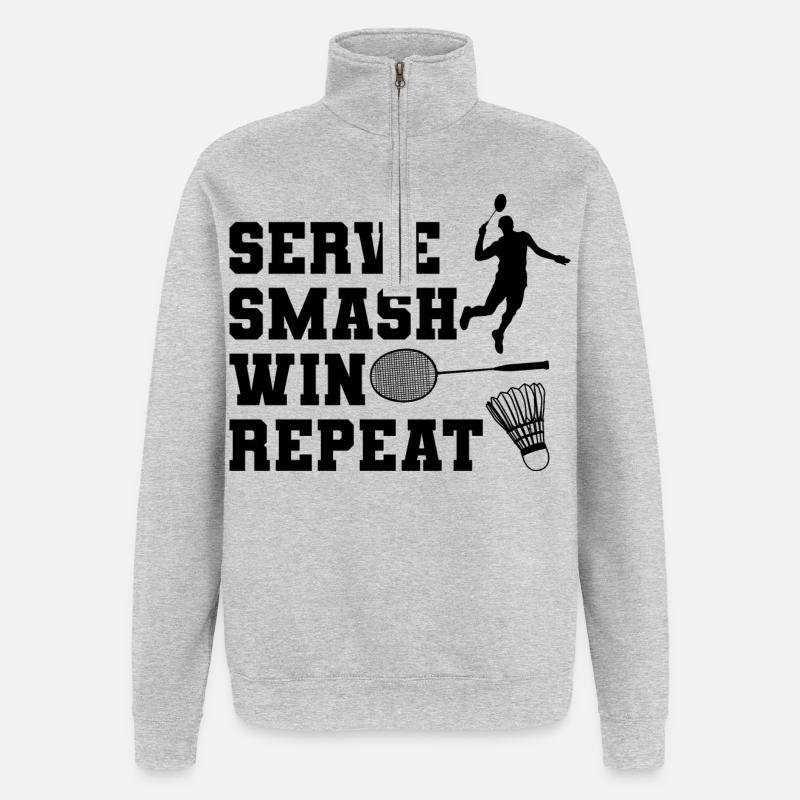 Servir Smash Win Repeat - Sweat à zip 1/4 - gris chiné