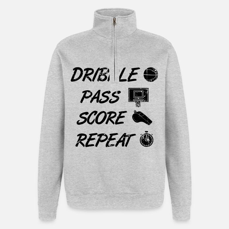Dribbling Passing Points Repeating - Quarter-Zip Sweatshirt - heather grey