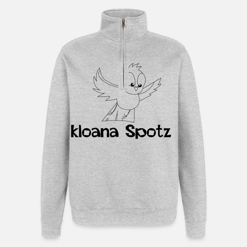 kloana Spotz-kleiner Spatz, dialecte autrichien - Sweat à zip 1/4 - gris chiné