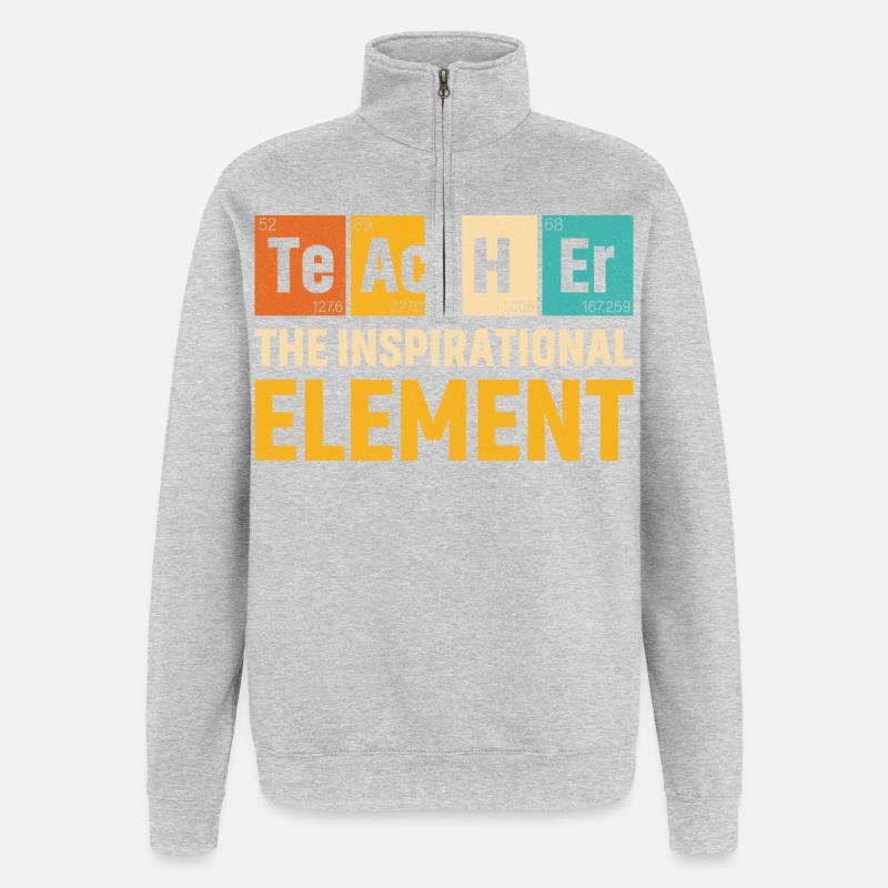 Lehrer Das inspirierende Element Lehrer - Quarter-Zip-Sweatshirt - Grau meliert