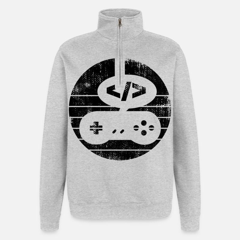 Programmeur de jeux vidéo - Sweat à zip 1/4 - gris chiné