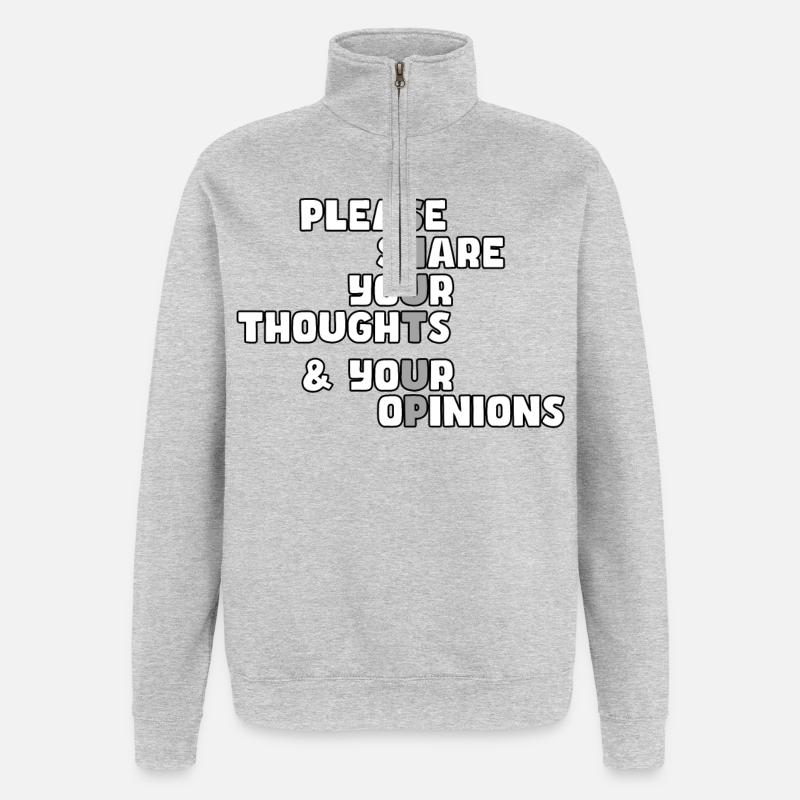 Bitte halt die Klappe # - Quarter-Zip-Sweatshirt - Grau meliert