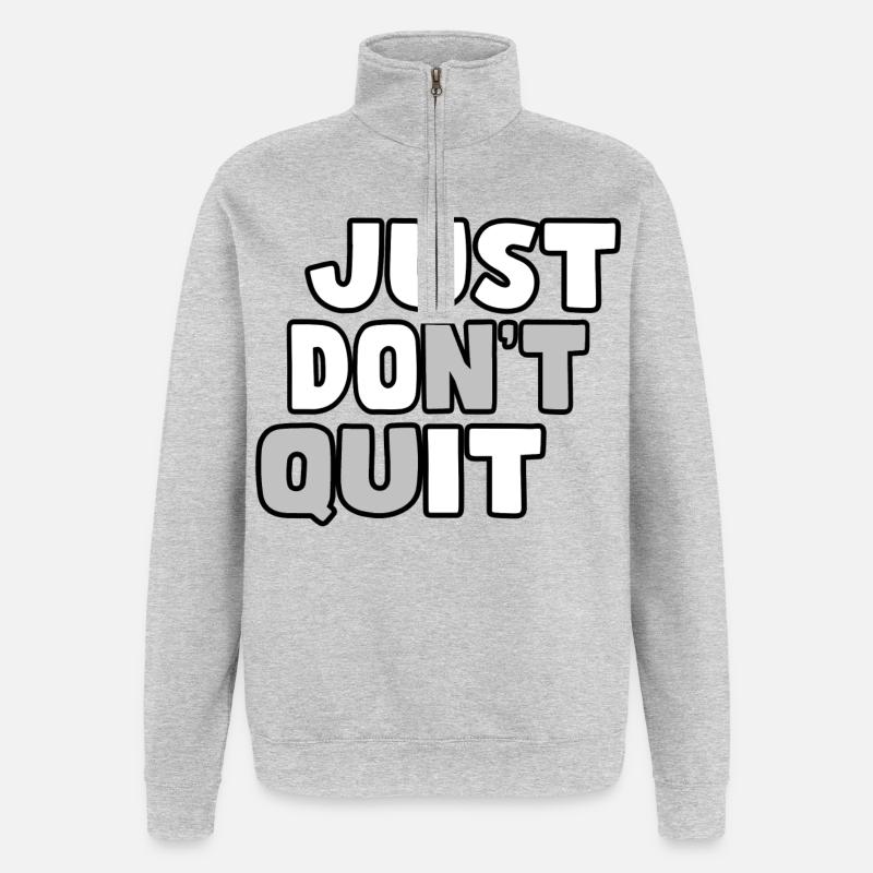 N’abandonnez pas. N’abandonnez pas # - Sweat à zip 1/4 - gris chiné