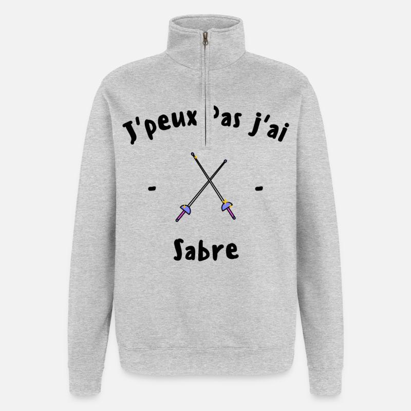 J peux pas j ai Sabre - Sweat à zip 1/4 - gris chiné