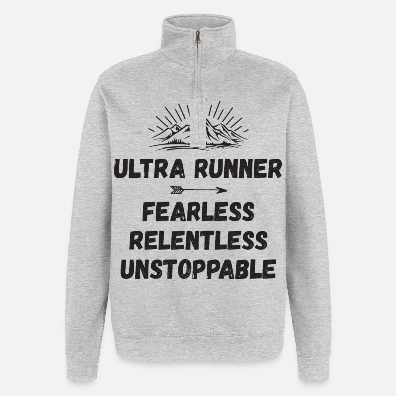 Ultra Runner - Intrépide. Implacable. Imparable. - Sweat à zip 1/4 - gris chiné