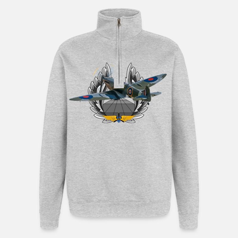 Spitfire - Sweat à zip 1/4 - gris chiné