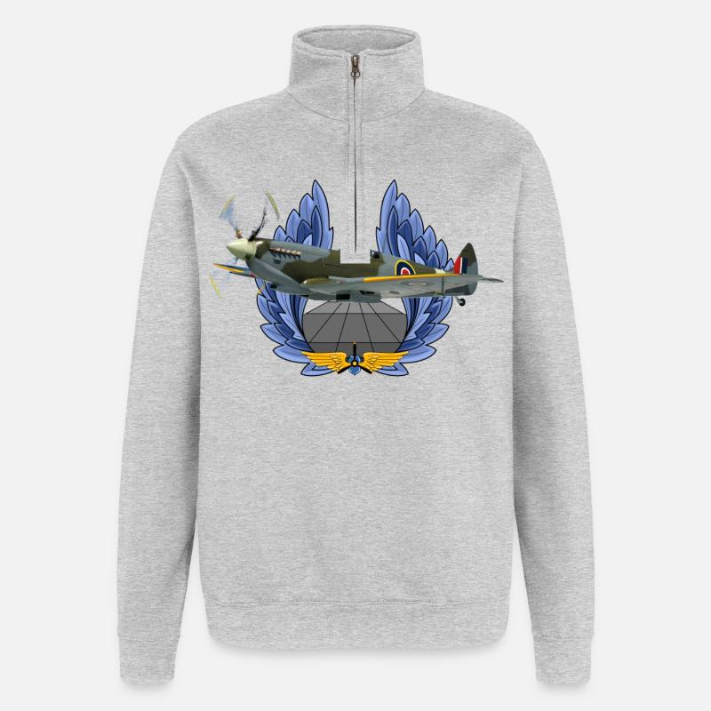 Spitfire - Sweat à zip 1/4 - gris chiné