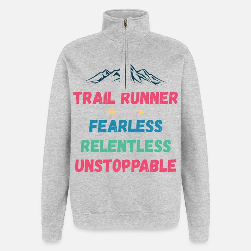 Trail Runner - Intrépide. Implacable. Imparable. - Sweat à zip 1/4 - gris chiné