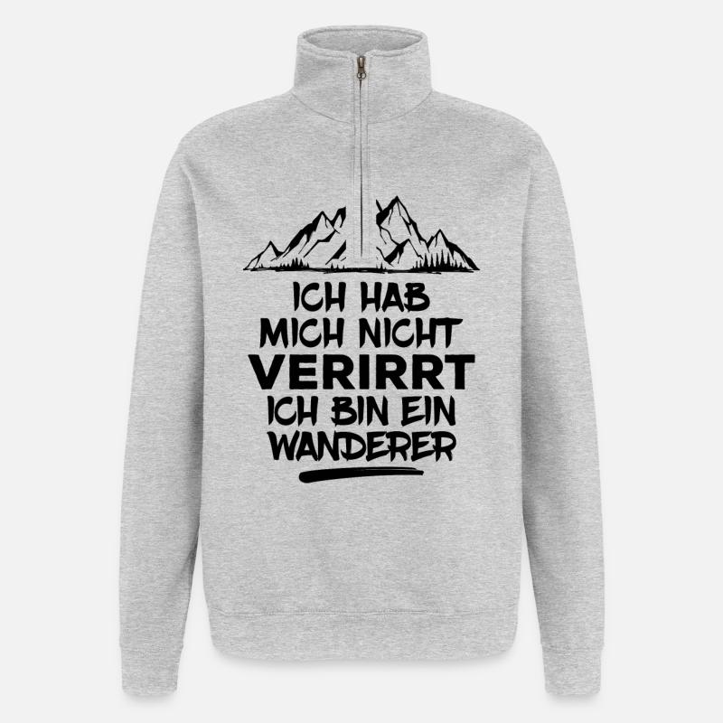 Wandern Bergwanderung Wanderer Statement Wanderung - Quarter-Zip-Sweatshirt - Grau meliert