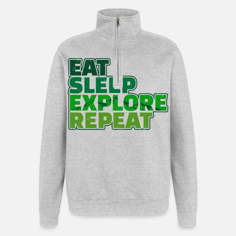 Wandern Bergsteigen Statement Wanderer Wanderwege - Quarter-Zip-Sweatshirt - Grau meliert