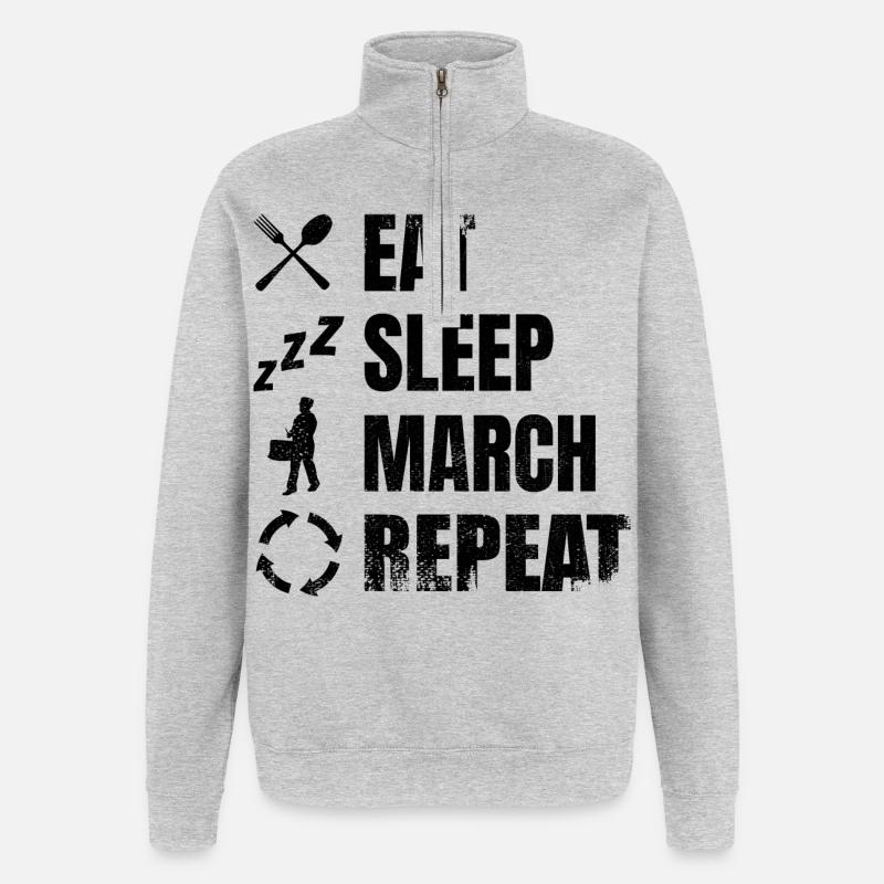 Eating, sleeping, drumming, repeating - Quarter-Zip Sweatshirt - heather grey