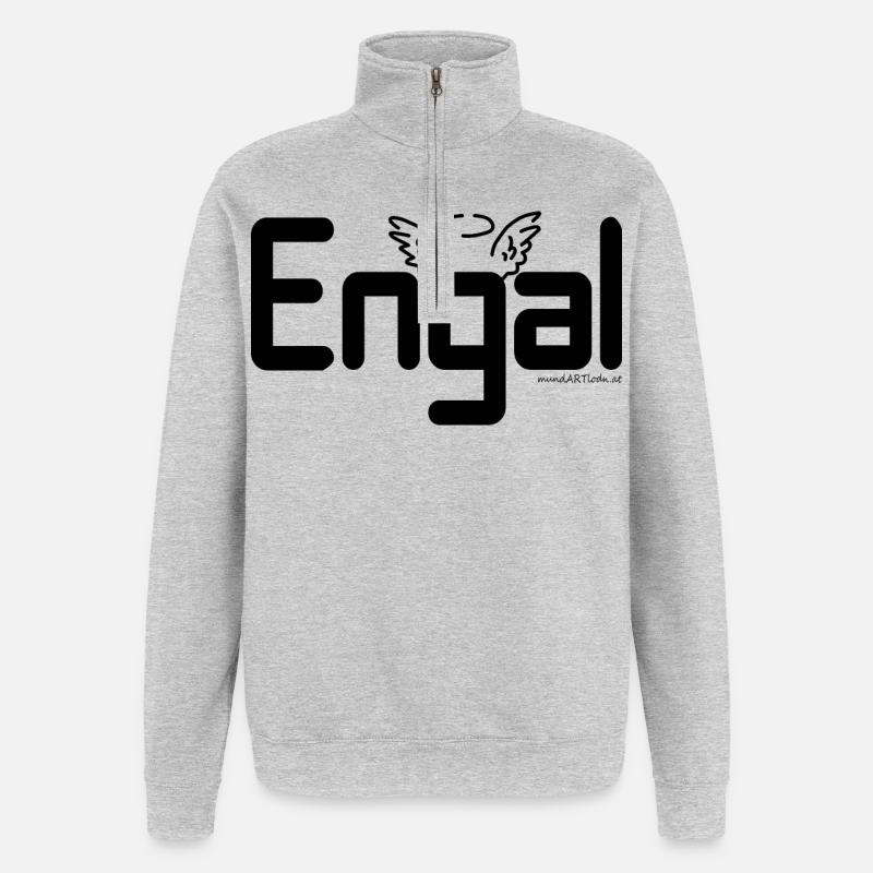 Engal - Engerl, dialecte autrichien, Cadeau - Sweat à zip 1/4 - gris chiné