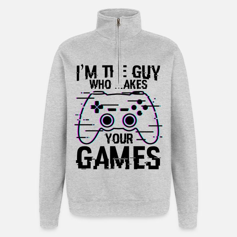 Game Developer Quote - Quarter-Zip Sweatshirt - heather grey