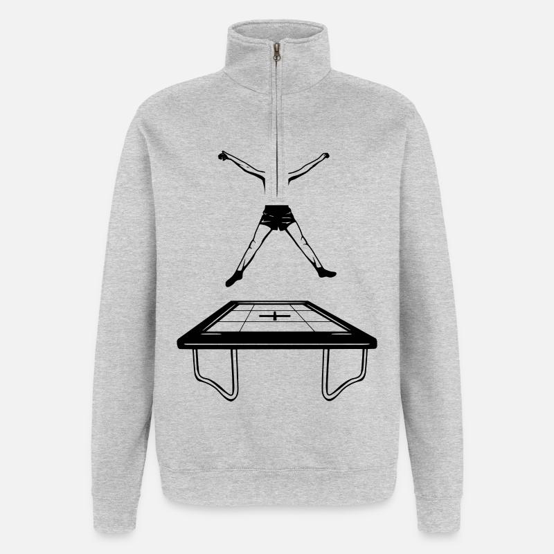 Trampolin Junge - Quarter-Zip-Sweatshirt - Grau meliert