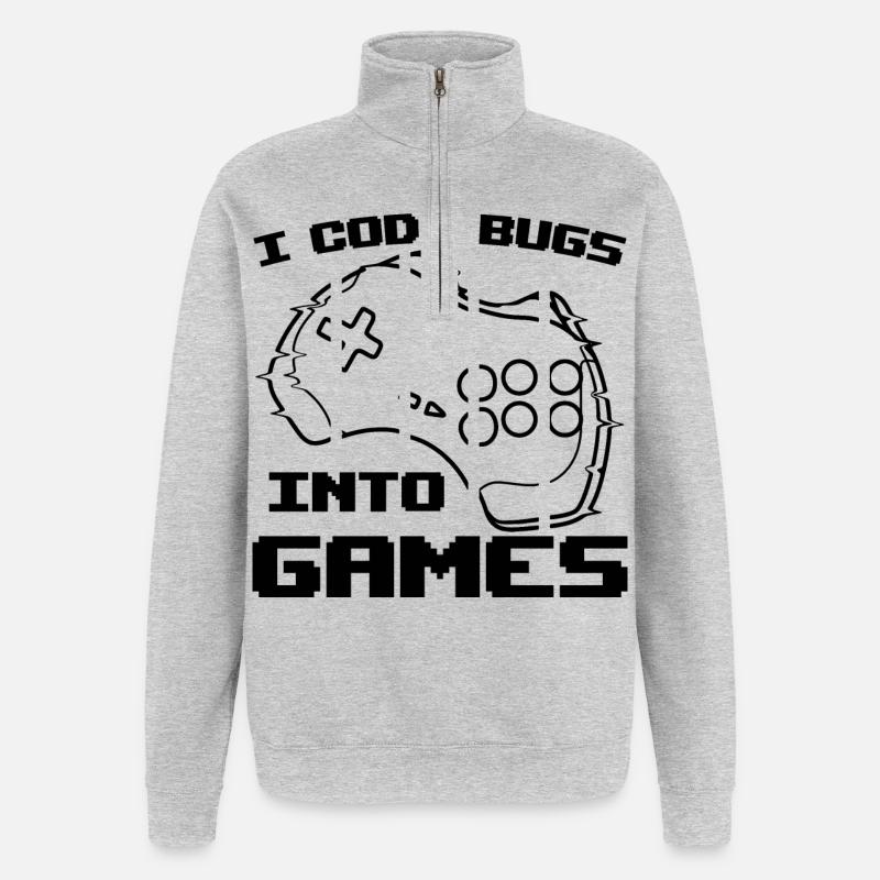 Video Game Programmer - Quarter-Zip Sweatshirt - heather grey