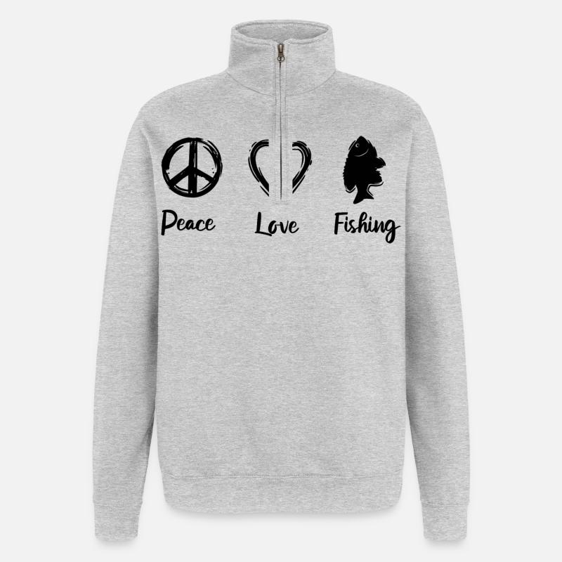 La routine du pêcheur - Sweat à zip 1/4 - gris chiné