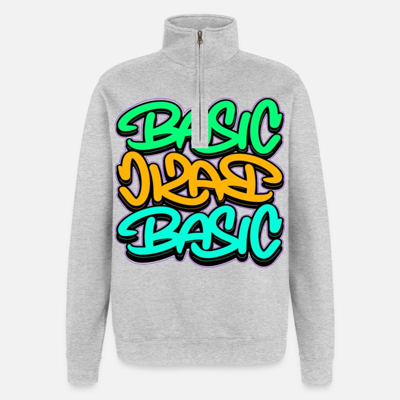 Urban Graffiti Basic Triple Font - Quarter-Zip Sweatshirt - heather grey