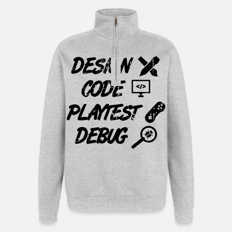 Design Code Playtest Debug - Quarter-Zip Sweatshirt - heather grey