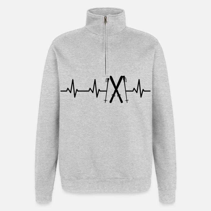 ECG de pouls de ski - Sweat à zip 1/4 - gris chiné