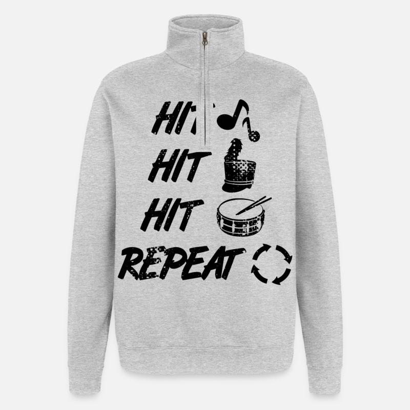 Chapelle de la marche - Sweat à zip 1/4 - gris chiné