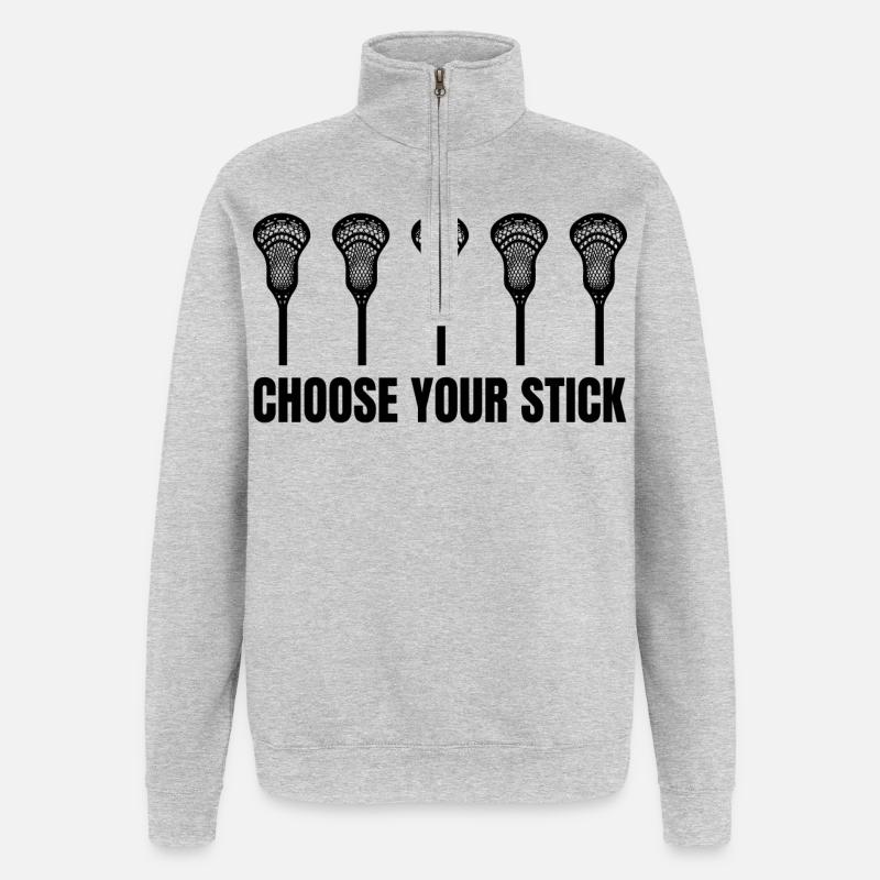 Choisissez votre bâton de crosse - Sweat à zip 1/4 - gris chiné