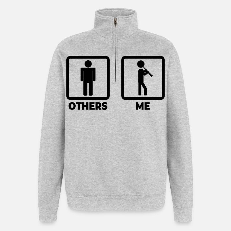 Klarinette Zeitplan - Quarter-Zip-Sweatshirt - Grau meliert