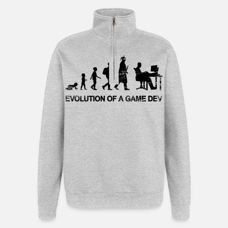 Entwicklung eines Spieleentwicklers - Quarter-Zip-Sweatshirt - Grau meliert