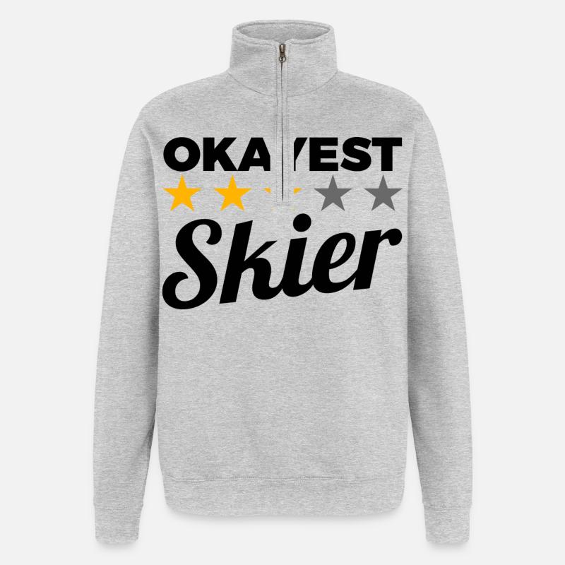 Bester Skifahrer - Quarter-Zip-Sweatshirt - Grau meliert