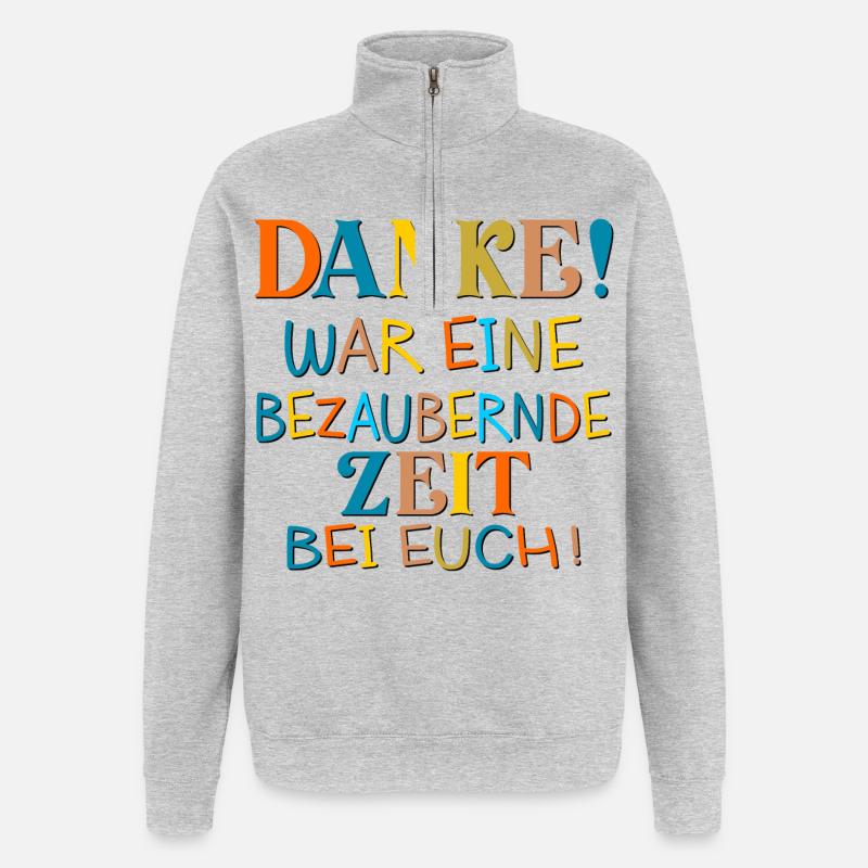 DANKESCHÖN BESUCH - Quarter-Zip-Sweatshirt - Grau meliert