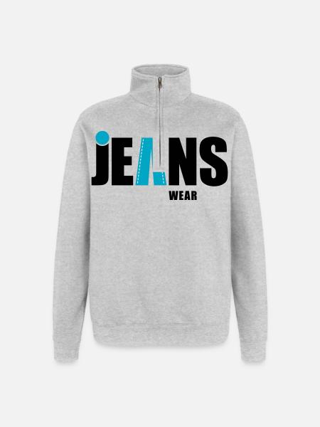 Jeans Wear with a dot - Quarter-Zip Sweatshirt - heather grey