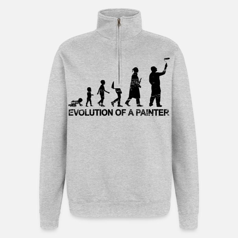 Entwicklung eines Malers - Quarter-Zip-Sweatshirt - Grau meliert