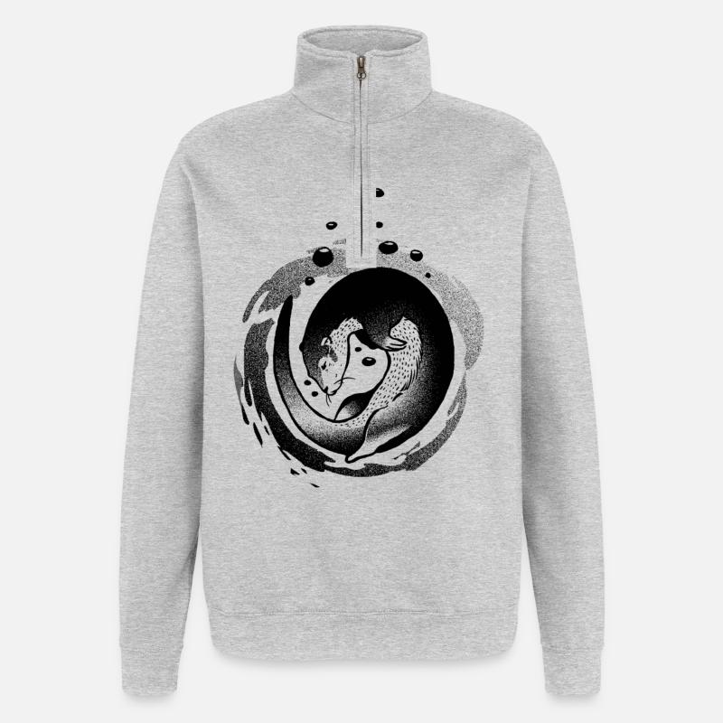 Otterzauber - Quarter-Zip-Sweatshirt - Grau meliert