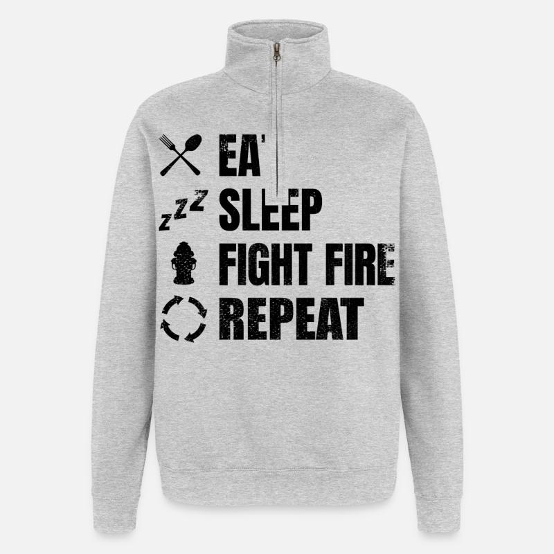Fire brigade routine - Quarter-Zip Sweatshirt - heather grey