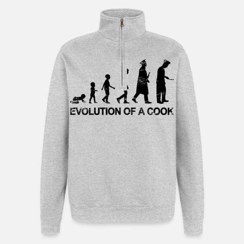 Évolution du chef - Sweat à zip 1/4 - gris chiné