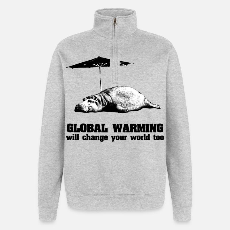 Global Warming / Climate Change / Global Warming - Quarter-Zip Sweatshirt - heather grey