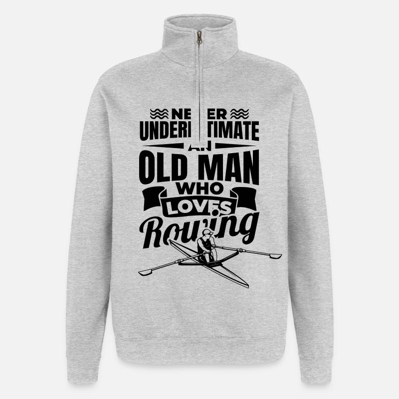 Ruderer Opa - Quarter-Zip-Sweatshirt - Grau meliert