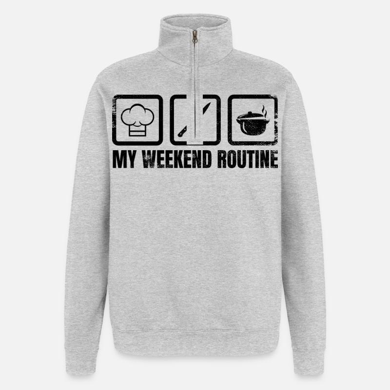 My Weekend Routine - Quarter-Zip Sweatshirt - heather grey