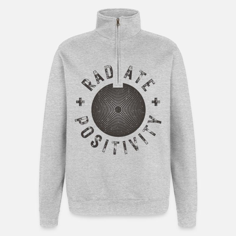 Exuding positivity modern distressed style - Quarter-Zip Sweatshirt - heather grey