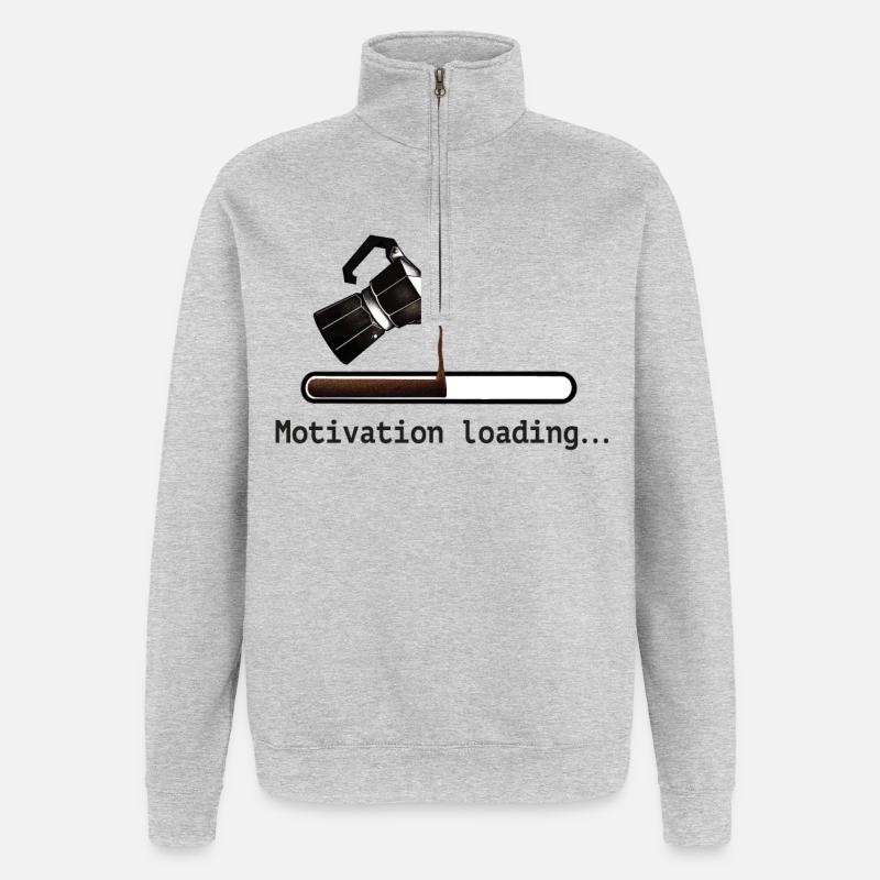Coffee coffee pot motivation loading - Quarter-Zip Sweatshirt - heather grey