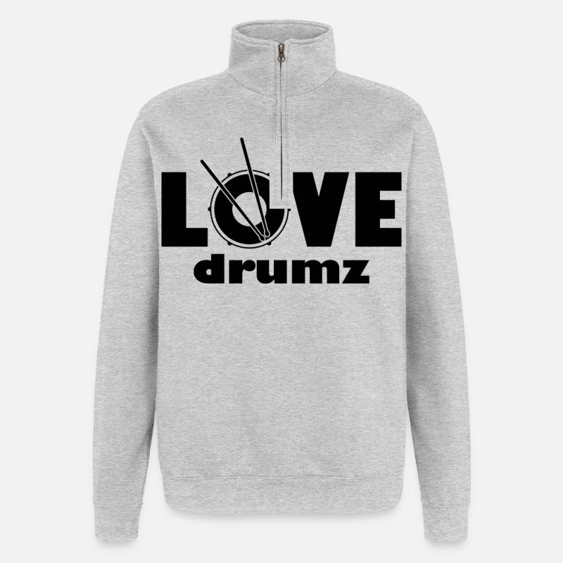 Liebe Drumz - Quarter-Zip-Sweatshirt - Grau meliert