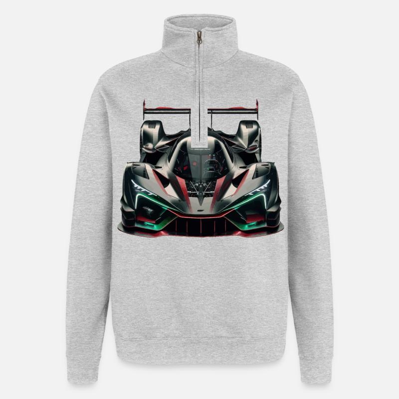 Extrem leistungsstarker, futuristischer, ultramoderner Rennwagen - Quarter-Zip-Sweatshirt - Grau meliert