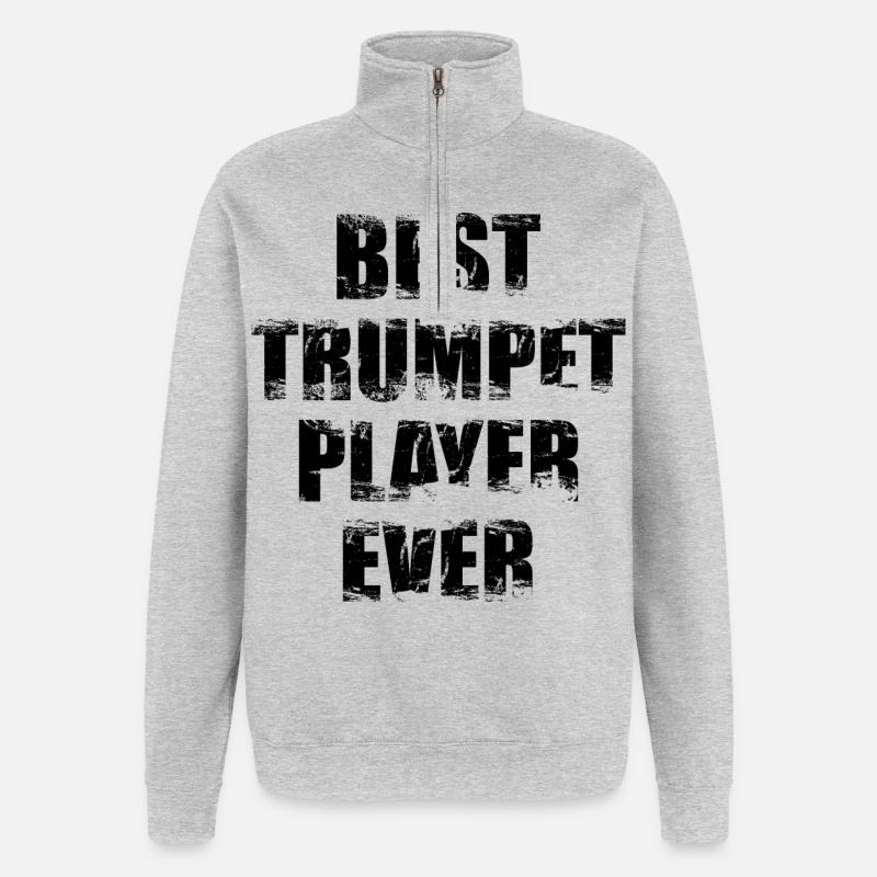 Bester Trompeter - Quarter-Zip-Sweatshirt - Grau meliert
