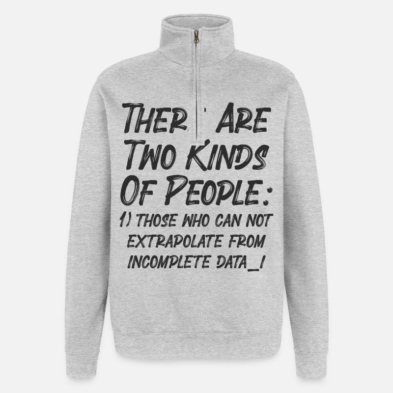 Incomplete Data Funny Science Nerd - Quarter-Zip Sweatshirt - heather grey