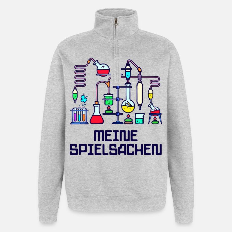Beruf Wissenschafter Statement Workaholic Karriere - Quarter-Zip-Sweatshirt - Grau meliert