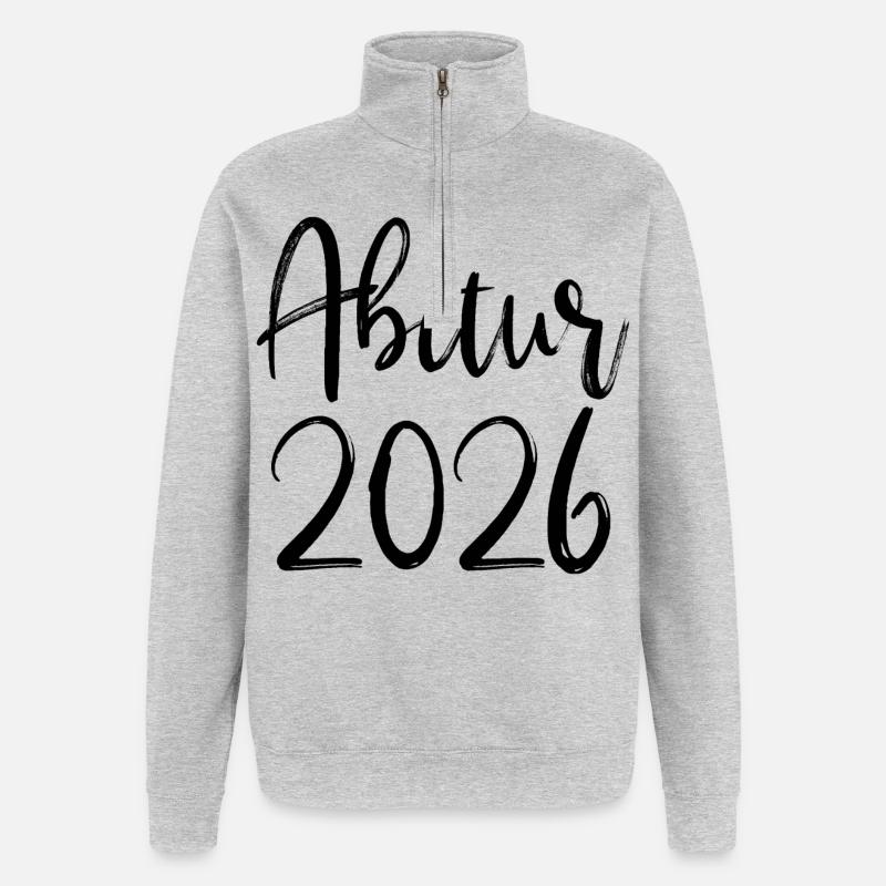Abitur 2026 - Quarter-Zip-Sweatshirt - Grau meliert