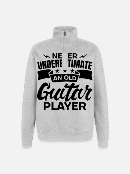 Old Guitarist - Quarter-Zip Sweatshirt - heather grey