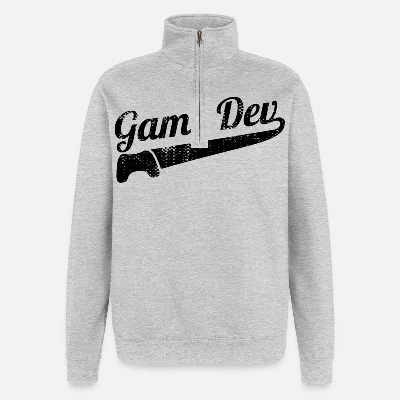 Spielentwicklung Spruch - Quarter-Zip-Sweatshirt - Grau meliert