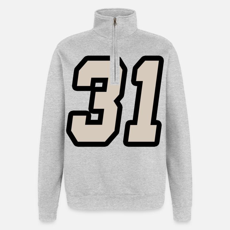 Nummer einunddreißig 31 - Quarter-Zip-Sweatshirt - Grau meliert