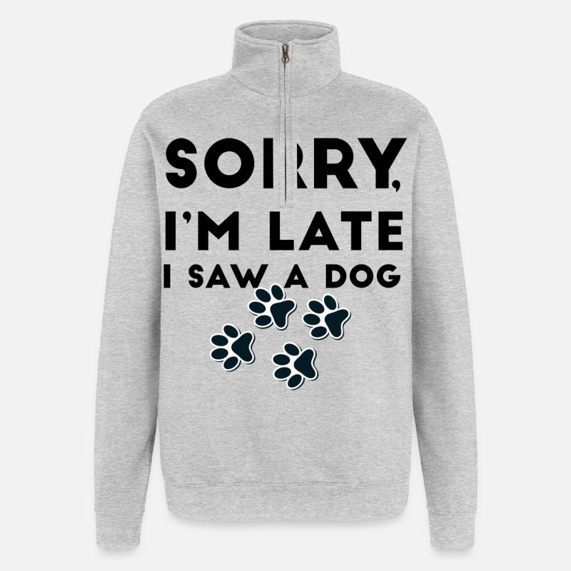 Pawprint Quartet Outline - Quarter-Zip Sweatshirt - heather grey