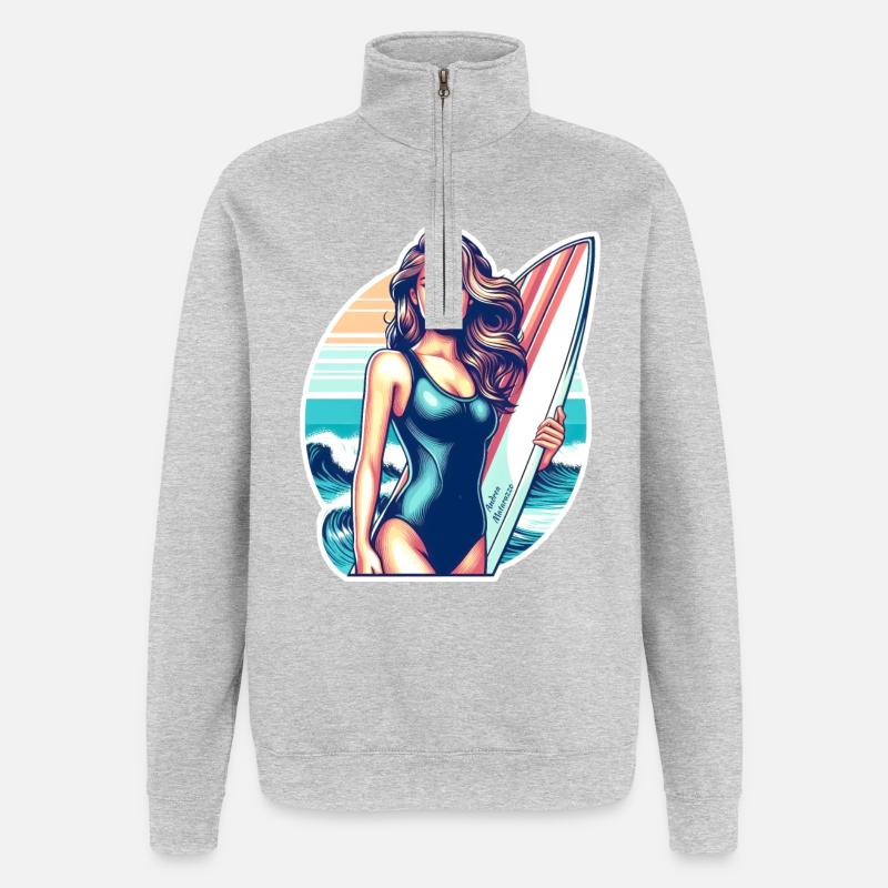 Mädchen Sport Surf 2 - Quarter-Zip-Sweatshirt - Grau meliert